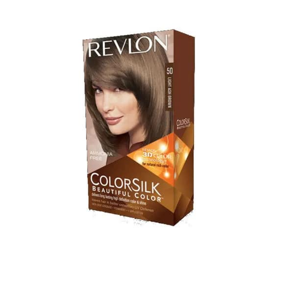0309978695509 Revlon Colorsilk Sans Amoniaque 50 Light Ash Brown – Image 1