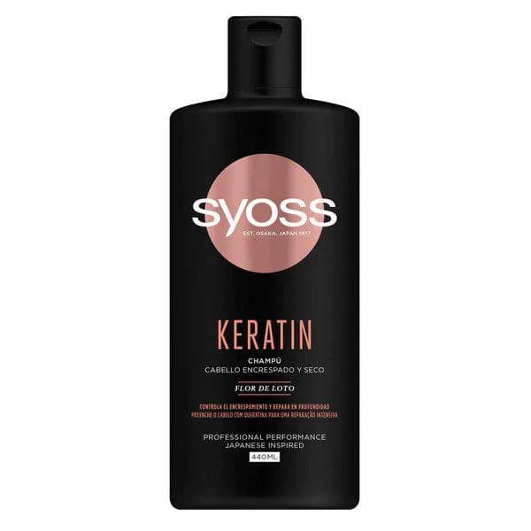 8410436365697 Syoss Keratin Champú Cabello Encrespado y Seco 440ml – Image 1