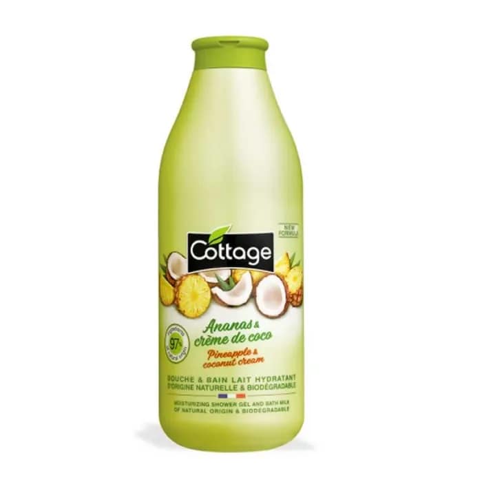 3141380059084 Cottage Ananas & Crème De Coco Douche & Bain Lait Hydratant 750ml – Image 1