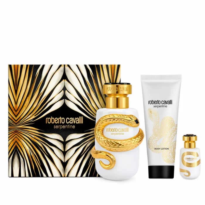 8056860213625 Roberto Cavalli Serpentine Eau De Parfum Vaporisateur 100ml Coffret 3 Produits – Image 1